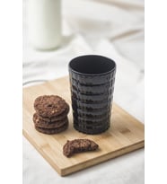 Allegra Siyah Akrilik Bardak 400 Ml Şık Dayanıklı Meşrubat & Su Bardağı Cam Değil, Kırılmaya Di