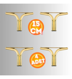 15 CM METAL MAGNOLİA KOLTUK AYAĞI MOBİLYA AYAĞI ÜNİTE AYAĞI KONSOL AYAĞI PUF BERJER AYAĞI (4 ADET) (Gold)
