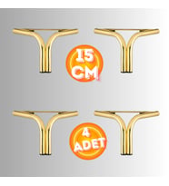 15 CM METAL MAGNOLİA KOLTUK AYAĞI MOBİLYA AYAĞI ÜNİTE AYAĞI KONSOL AYAĞI PUF BERJER AYAĞI (4 ADET) (Gold)