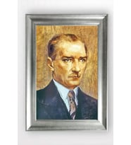 Gümüş Çerçeveli Atatürk Tablo cv1365