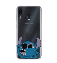 Samsung Galaxy A20/A30 Uyumlu Stitch Desenli Şeffaf Telefon Kılıfı