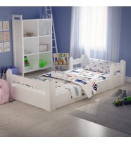 Tuliplife Montessori Karyola Beyaz 90x190 Yatak Uyumlu Oval Kesim Çocuk Yatağı-Tlp-217