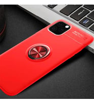 Apple iPhone 11 Pro Max Kılıf Zore Ravel Yüzüklü Silikon Kılıf (Kırmızı)