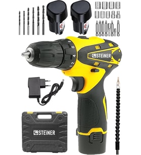 Steiner Germany Technology 32 V Darbesiz Metal Şanzıman Çift Akülü Şarjlı Vidalama Matkap Sarı + Set