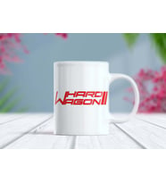 Hard Wagon Kırmızı Logolu Tasarım Kupa Bardak - Modifiyeli Araç Severlere Özel (Beyaz)