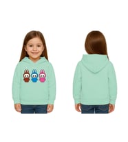 Unisex Baskılı Çocuk Swaetshirt Labubu Baskılı Kapüşonlu 3 İplik Şardonlu (Mint Yeşili)