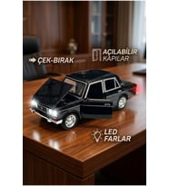 Lada Vaz 2107 Model Araba 1:24 Ölçek (18cm) Sesli Işıklı Çek Bırak Siyah