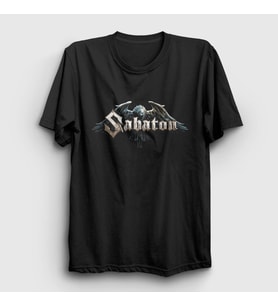 Presmono Unisex Siyah Eagle Sabaton T-Shirt 108581tt