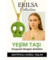 Sertifikalı Sarı Renkli İskelet Model Yeşim Taşı Kolye – Güç, Dönüşüm ve Ruhsal Koruma Taşı (Çok Renkli)