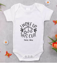 BK Kids İsimli I Woke Up This Cute Tasarımlı Bebek Body Zıbın - Model 1