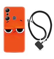 Infınix Hot 20i Kılıf Resimli Boyun Askılı İpli Desenli Silikon Series Orange 1830