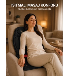 Sırt Bel Boyun ve Kalça Destekli Isıtmalı Masaj Koltuğu Minderi