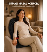 Sırt Bel Boyun ve Kalça Destekli Isıtmalı Masaj Koltuğu Minderi