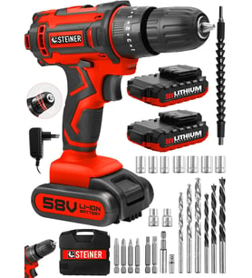 Steiner Alman Highline 58 V 5 Ah Darbeli Bakır Sargılı Çift Akülü Vidalama Matkap - St0518R215400105
