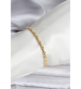 14K Gold Renk Kaplama Zincir Model Kadın CM Bileklik 5886 - LOHO6382-9711