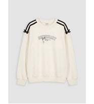 LCW Kids Ekru Fiyonklu Baskılı Kız Çocuk Sweatshirt