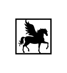 Miyrem Sticker Serisi Unicorn Çerçeve Sticker (Siyah)