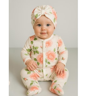 Organik Love Roses 3'lü Takım Ekru