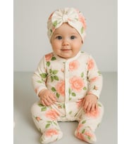 Organik Love Roses 3'lü Takım Ekru