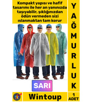 #Yağmurluk Su Geçirmez Pratik Kapüşonlu Hafif Dayanıklı Ekonomik Koruyucu Kullan At Yağmurluk SARI