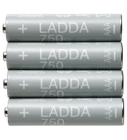 Şarj Edilebilir Pil, Yeşil-Beyaz, HR03 AAA 1.2V, 4 adet, Pil Kapasitesi: 750 Mah