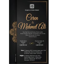 Nikah Düğün Nişan Kına Davetiyesi Beyaz Zarflı 5074 Kodlu