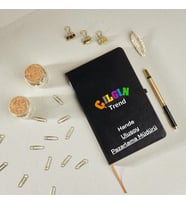Çılgıntrend İsim ve Kurumsal Logo Unvan Yazılı Baskılı  Defter (Siyah)