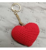 Amigurumi El Örgüsü Hediyelik Kalp Örgü Anahtarlık / Çanta Süsü (Kırmızı)