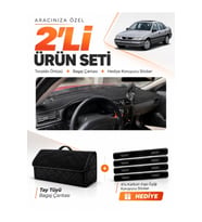 e-biz OPEL VECTRA A (1988-1995) Uyumlu Torpido Örtüsü + Tay Tüyü Bagaj Çantası Seti - Siyah - OP014