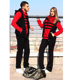 Günlük Kışlık Sevgili Eşofman Tekli Kadın Takım (Siyah)