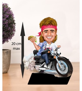 KİŞİYE ÖZEL KARİKATÜR çılgın motosikletçi BİBLOSU