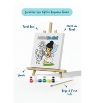 Annemizin Günü Temalı Boyama Tuvali Şövaleli Boya ve Fırça Seti 20x20 cm
