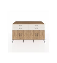 Kronos Konsol 2 Raflı 4 Çekmeceli 8 Kapaklı 176x59x99 Çam-Çam/Aytaşı
