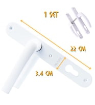 Kupa PVC Pimapen Kapı Kolu - Yale - 1 Takım (Beyaz)