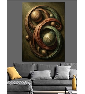 Geometrik Formlu Modern Soyut Sanat Dekoratif Kanvas - Mdf Ahşap Tablo