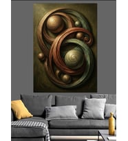 Geometrik Formlu Modern Soyut Sanat Dekoratif Kanvas - Mdf Ahşap Tablo