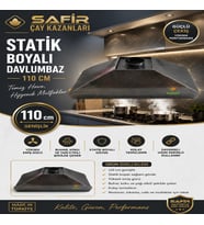 SAFİR GRİ STATİK BOYALI DAVLUMBAZ 110 CM EBATLI SAFİR DAVLUMBAZ 4 GÖZLÜ ÇAY KAZANI İÇİN DAVLUMBAZ