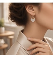 STİL İNCİSİ/XUPING JEWELRY KALP MODEL SALLANTILI ZİRKON TAŞLI KÜPE