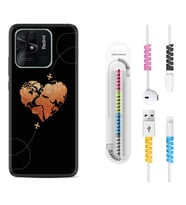 Xiaomi Poco X3 Pro M4 Pro X4 Pro C40 10C Kılıf Kablo Koruma Spiral Silikon Plane Heart 1721