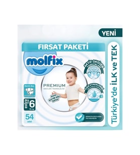 Mey İthalat® Premium Bebek Bezi Ultra Fırsat Paketi 6 Beden 15+ Kg 54 Adet