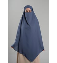 İndigo Pratik Hazır Geçmeli Tesettür Eşarp Krep Bağcıklı Çift Katlı Sufle Hijab 2314_34