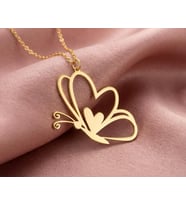 Kişiye Özel Minimal Kelebek Kolye 925K Gümüş (Gold)