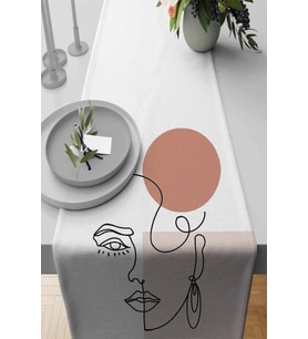 Somon Modern Desenli Premium Masa Örtüsü Runner RNR154