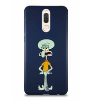 Huawei Mate 10 Lite Soft Premier Kapak Squidward Dokunaç Tasarımlı Silikon Kılıf - Lacivert (Şeffaf)