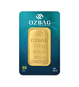 AgaKulche 24 Ayar 50 gr 995 Özbağ Külçe Altın