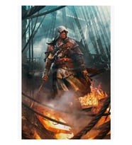 Kaptan Kenway Tablo Ahşap Poster Dekoratif