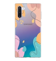 Samsung Galaxy Note 10 Kapak Karışık Renkler Tasarımlı Şeffaf Silikon Kılıf