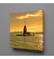 AKŞAM ÜSTÜ KIZ KULESİ MANZARASI KANVAS TABLO 150x150cm