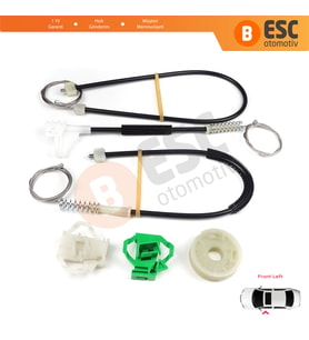 VW Polo Classic 6V2 6KV2 Variant 6V5 Caddy MK2 9K9 9U 6K4837401P İçin Ön Sol Cam Kriko Tamir Seti