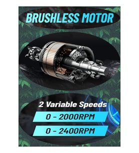 21 V Fırçasız Motor Çift Akülü Matkap Set Üniversal Soket Hediyeli
